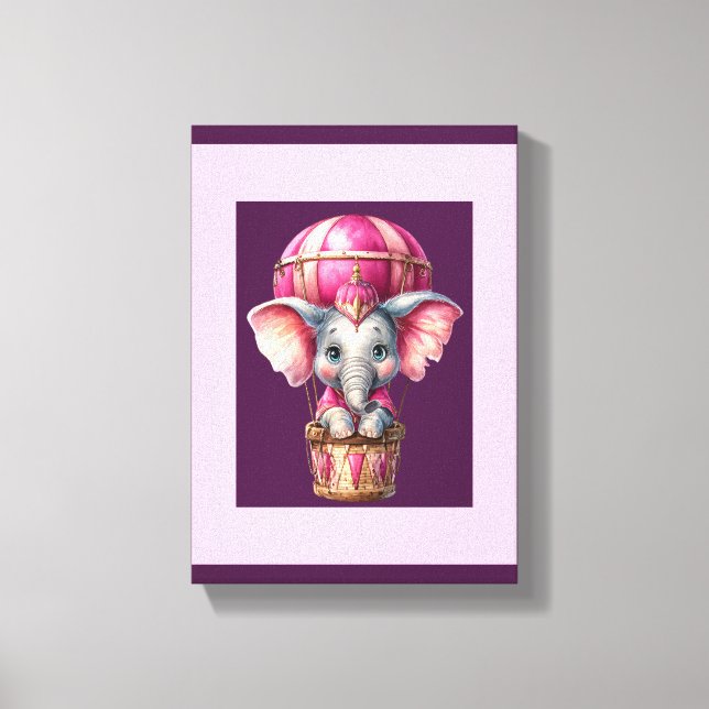 Impression sur toile tendue éléphant violet foncé  (Recto)