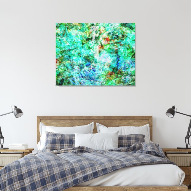 Impression sur toile tendue en bleu Clément, bleu  (Insitu(Chambre))