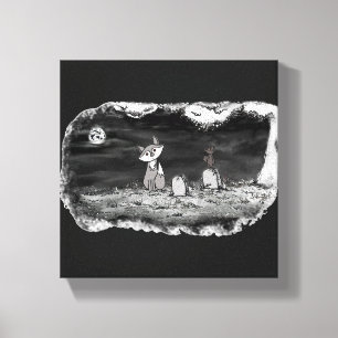 Impression sur toile tendue Fig & Blinky Graveyard