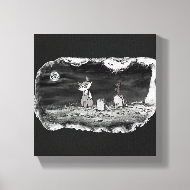 Impression sur toile tendue Fig & Blinky Graveyard (Recto)