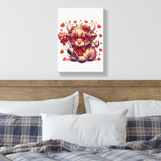 Impression sur toile tendue Fleur Cow mignon  (Insitu(Chambre))