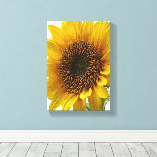 Impression sur toile tendue Fleur de soleil jaune  (Insitu (Plancher de Bois))