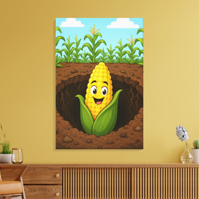 Impression sur toile tendue Happy Corn Underground (Insitu(Salon))