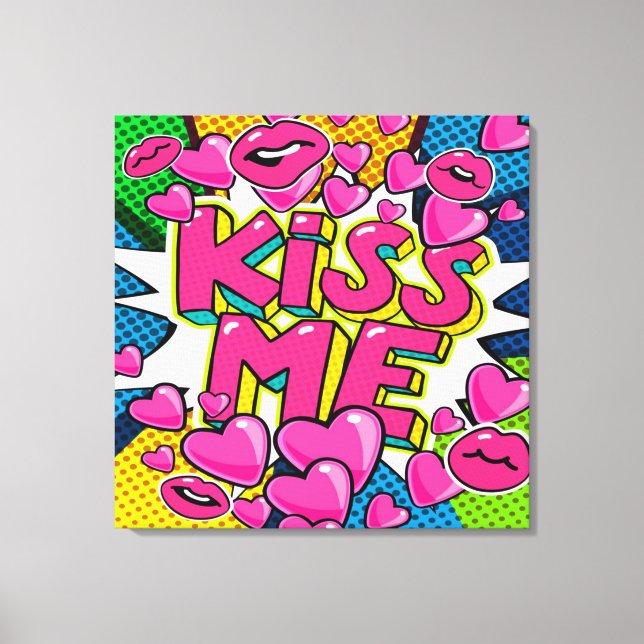 Impression sur toile tendue KISS ME (Recto)