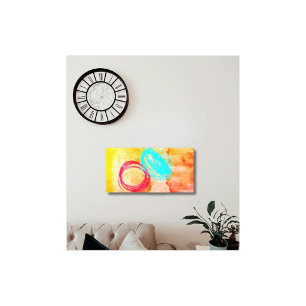 Impression sur toile tendue moderne bleu jaune mur