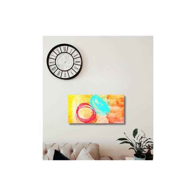 Impression sur toile tendue moderne bleu jaune mur (Créateur téléchargé)