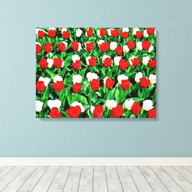 Impression sur toile tendue tulipes  (Insitu (Plancher de Bois))