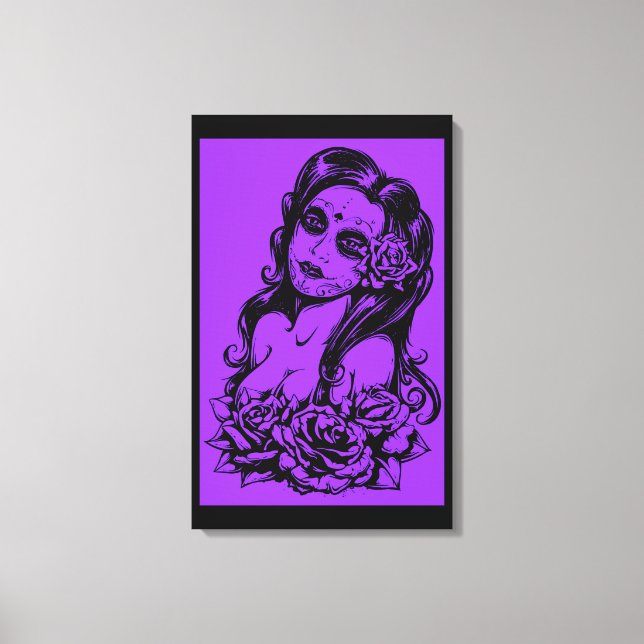 Impression sur toile tendue violet et noir Dead Fa (Recto)