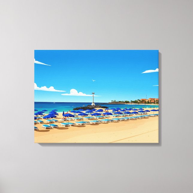 Impression sur toile vue de la plage de Tenerife (Recto)