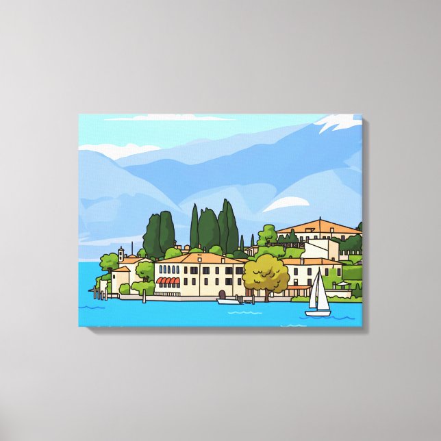 Impression sur toile vue de San Vigilio du lac de  (Recto)