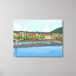 Impression sur toile vue du port de Garda