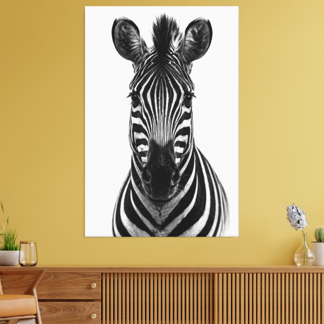 Impression sur toile Zèbre noir et blanc gras (Insitu(Salon))