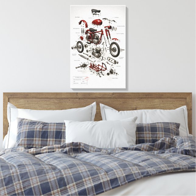 Impression technique d'une moto vintage 1949 démon (Insitu(Chambre))