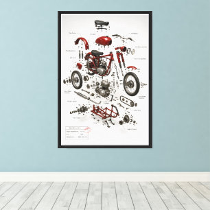 Impression technique d'une moto vintage 1949 démon