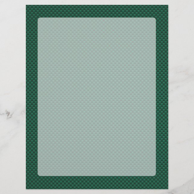 Impression turquoise en fibre de carbone verte (Devant)