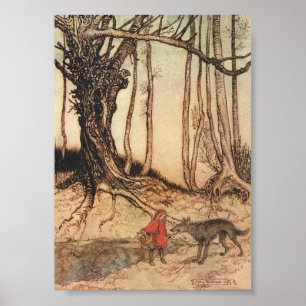 Impression vintage d'Arthur Rackham du Petit Chape