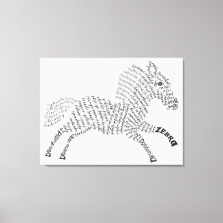 Impression World Word Zebra Canvas