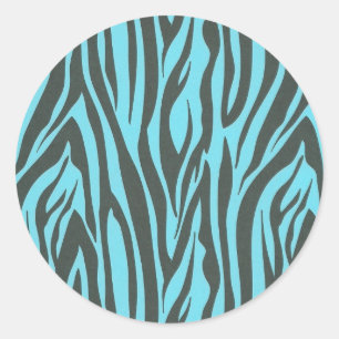 Impression Zebra en Sticker Turquoise