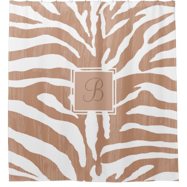 Impression Zebra | Monogramme rideau de douche | B (Devant)