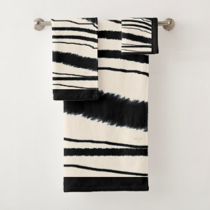 Impression Zèbre Contemporaine Avec Bordure Noire