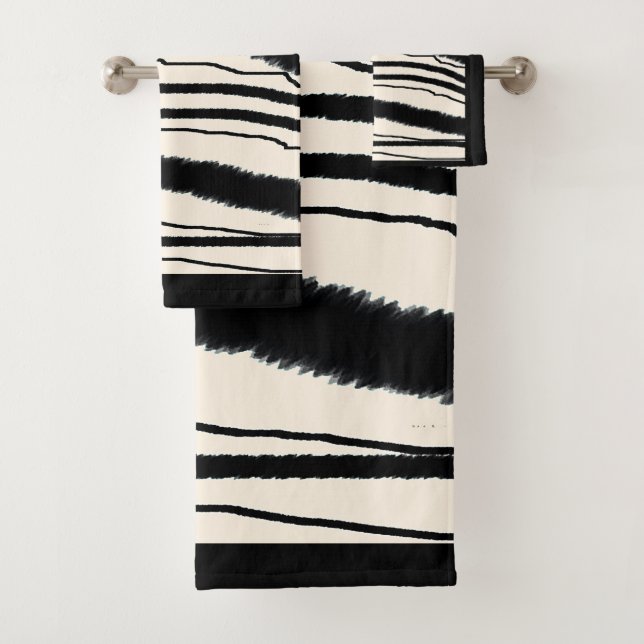 Impression Zèbre Contemporaine Avec Bordure Noire (En situation)