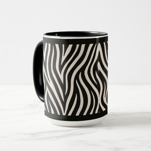 "IMPRESSION ZÈBRE" - TASSE À CAFE DE 15 OZ (Devant gauche)
