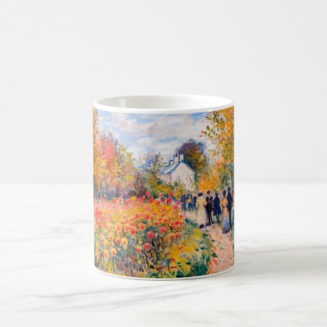 Impressionist Garden Art Mug Autumn Dahlia Garden  (Centre)