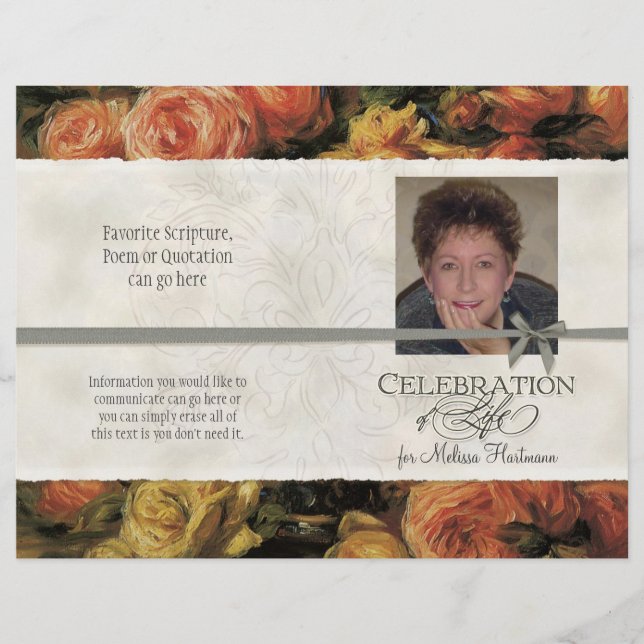 Impressionniste Coral Jaune Rose 2 Service commémo (Devant)