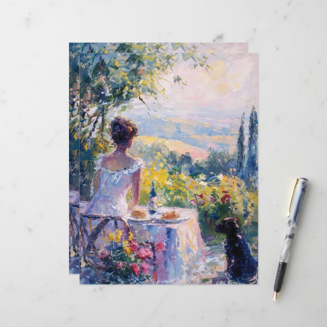 Impressionniste femme sur le papier à scandale de  (Devant/Arrière en situation)