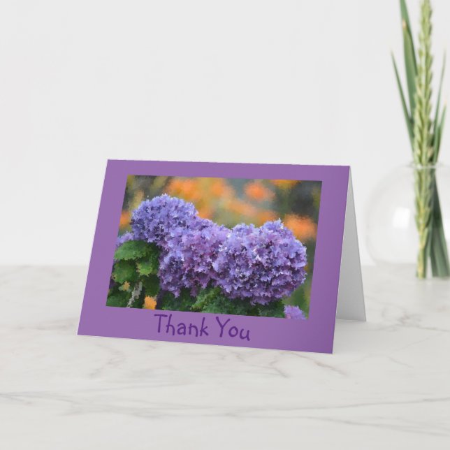 Impressionniste Hydrangea Carte de remerciements (Devant)
