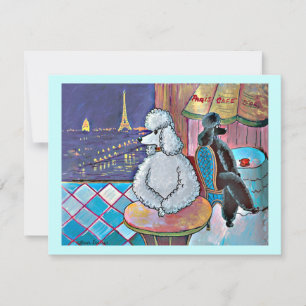 Impressionniste Poodles d'Art Paris Café Carte pos