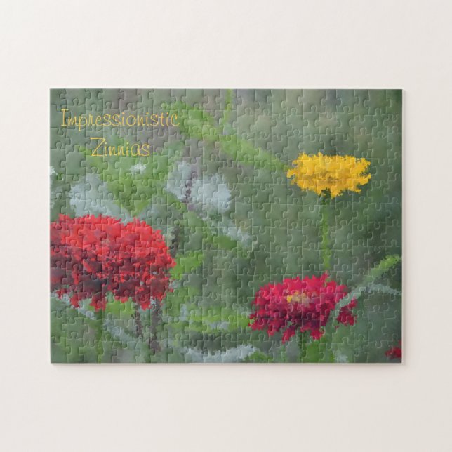 Impressionniste Zinnia Grand Puzzle (Horizontal)