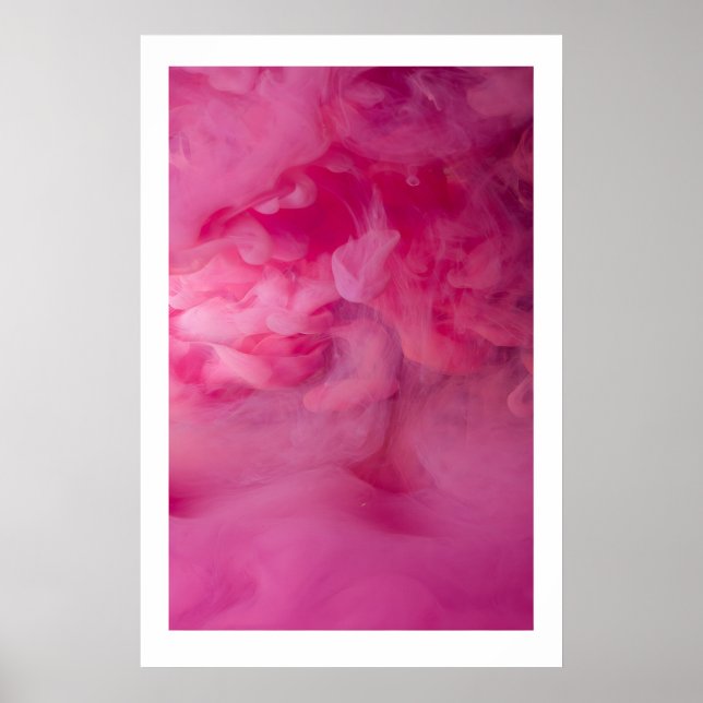Impressions d'art abstrait de fumée rose Scandi gé (Devant)