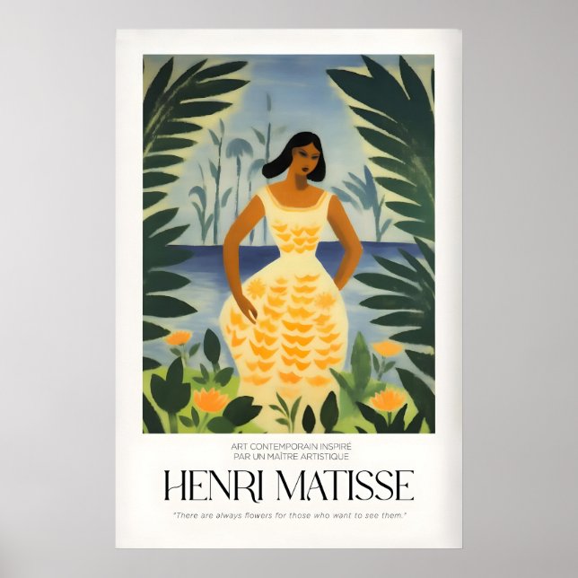 Impressions d'art de Matisse - Femme Art Feuilles  (Devant)