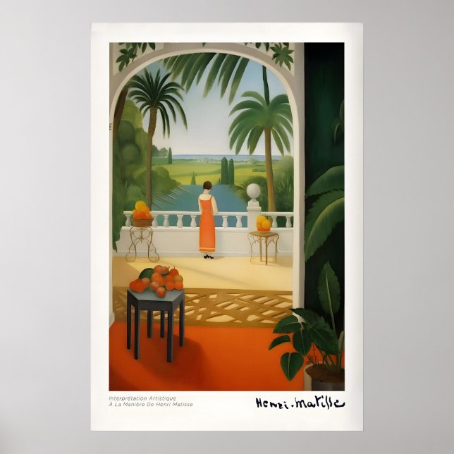 Impressions d'art de Matisse - Femme sur balcon vu (Devant)