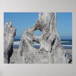 Impressions d'art en bois flotté Vagues ciel bleu