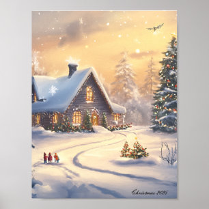 Impressions d'art mural de Noël d'hiver