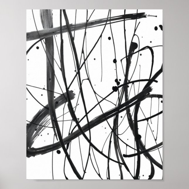 Impressions de dessin de ligne abstraite minimalis (Devant)