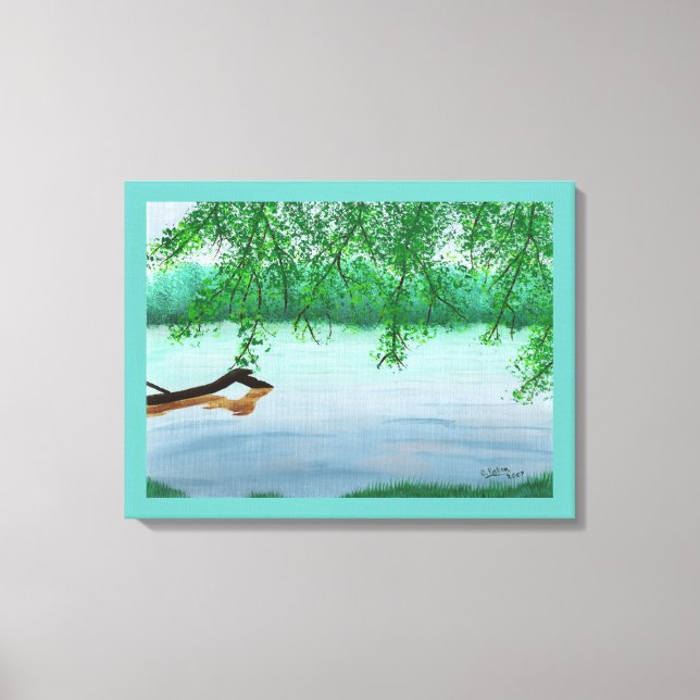Impressions de peinture de scène de rivière avec r (Recto)