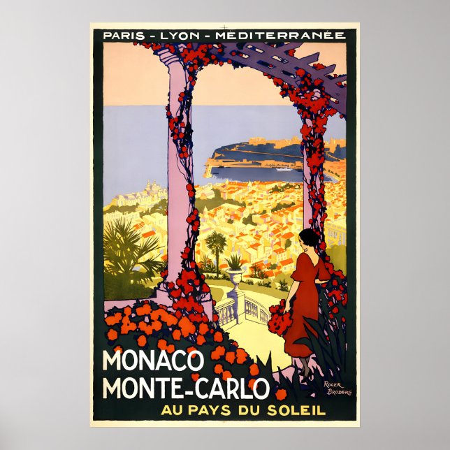 Impressions de vieilles affiches de voyage à Monac (Devant)