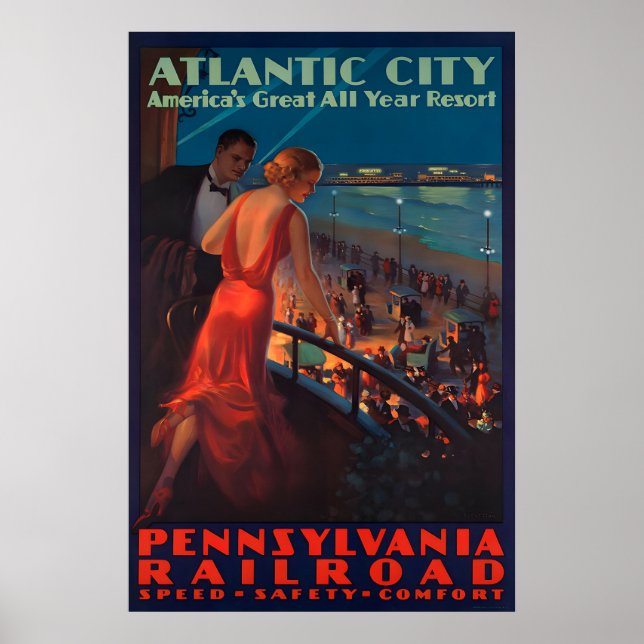 Impressions de vieilles affiches de voyage d'Atlan (Devant)