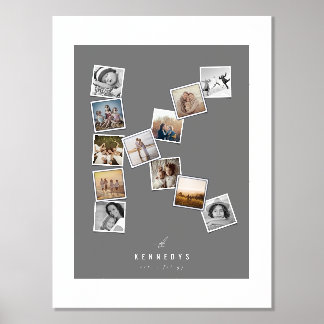 Impressions Dorure 12 Snapshot Photo Collage Nom de famille Monogramm