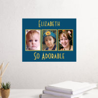 3 photo si adorable ajouter nom bleu or