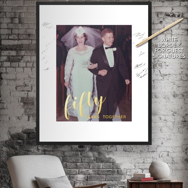 Impressions Dorure 50 ans ensemble - Anniversaire Mariage Photo (Créateur téléchargé)