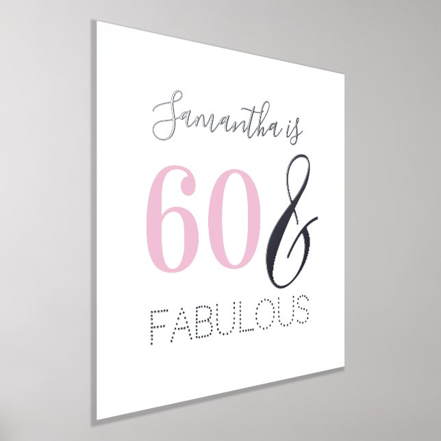 Impressions Dorure 60e anniversaire 60 et fabuleux anniversaire Pink  (Poser)