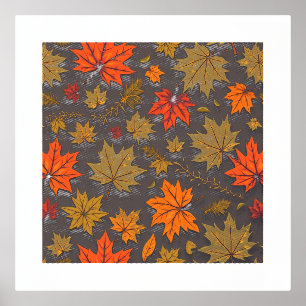 Impressions Dorure affiche d'automne