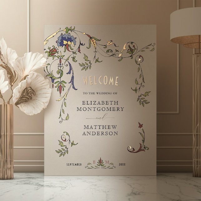 Impressions Dorure Affiche de bienvenue d'or Mariage de l'ornement mé (Créateur téléchargé)