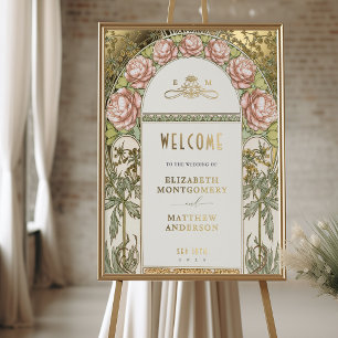 Impressions Dorure Affiche de bienvenue Peonies Gold Mariage