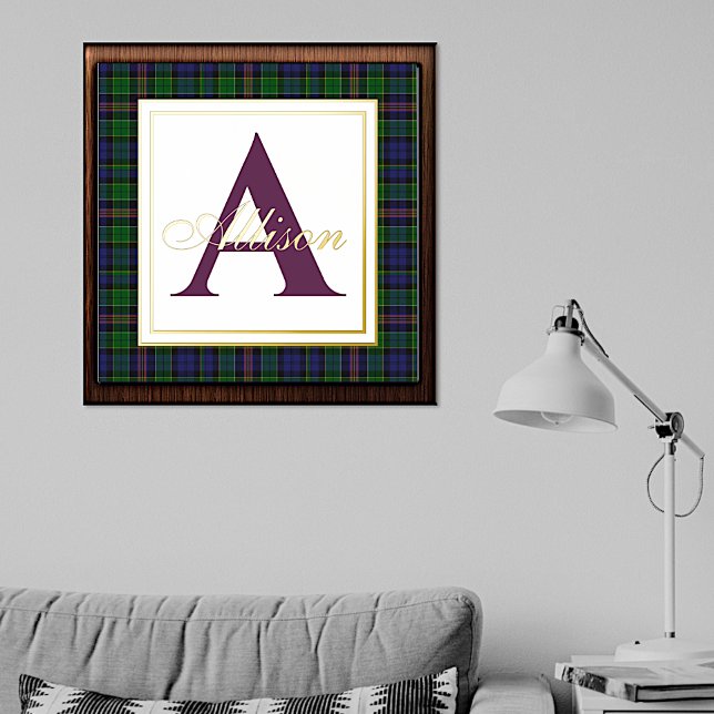 Impressions Dorure Allison Tartan Plaqué Monogramme Imprimantes à hui (Créateur téléchargé)
