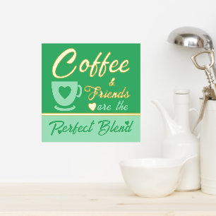 Impressions Dorure Amateur de café de cuisine or vert